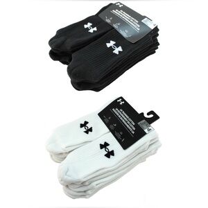 Under Armour Training Performance Cotton Athletic crew socks 12 pair black white
